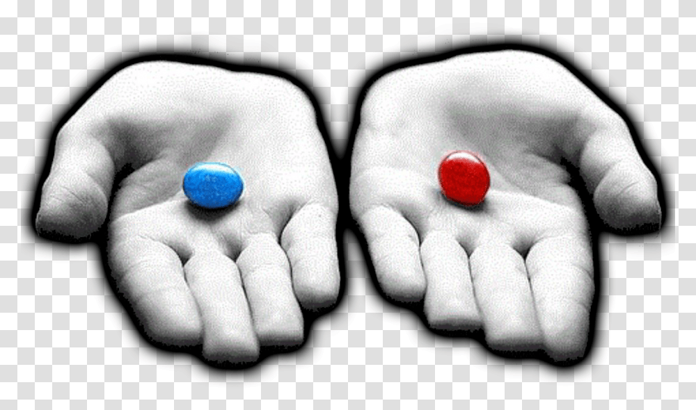 Pills Red And Blue, Hand, Finger Transparent Png