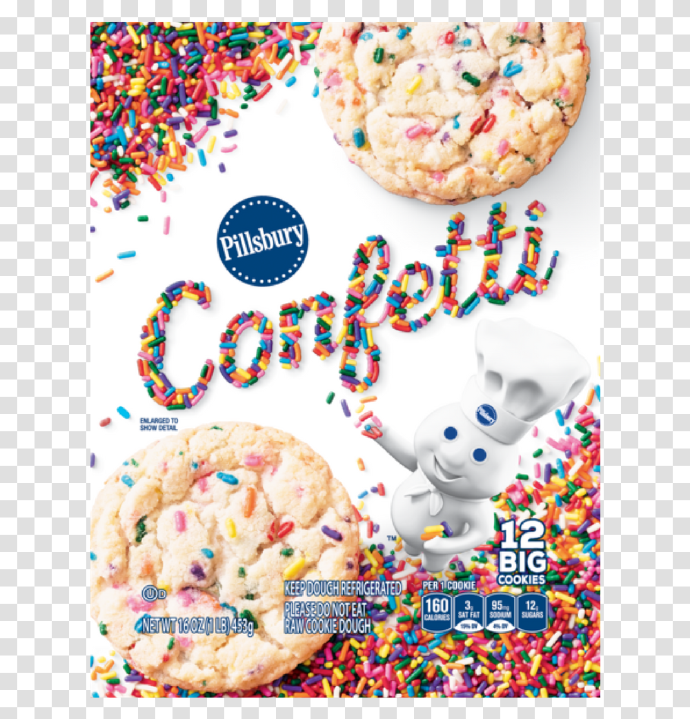 Pillsbury Ready To Bake Confetti Cookies, Paper, Food, Pizza Transparent Png