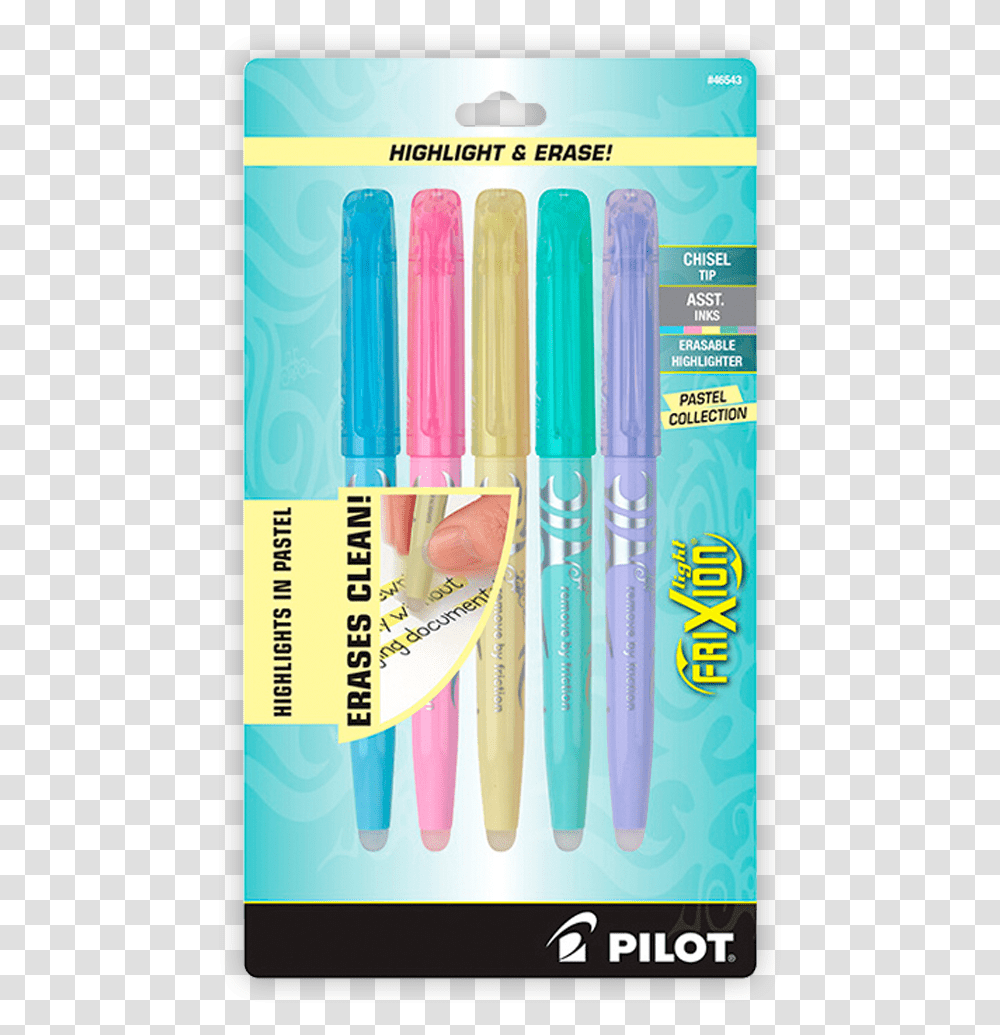 Pilot 5pk Frixion Pastel Highlighters, Marker, Pen Transparent Png