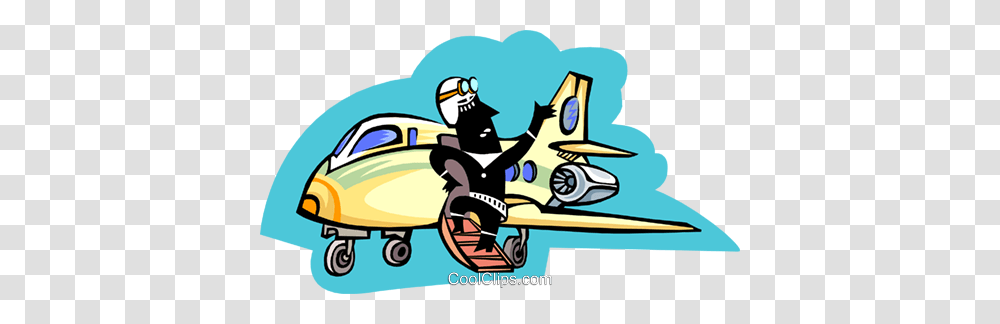 Pilot Royalty Free Vector Clip Art Illustration, Vehicle, Transportation, Takeoff Transparent Png