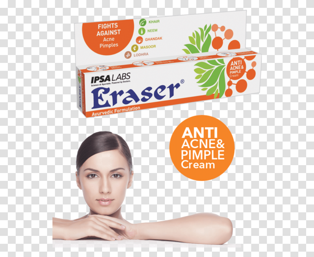 Pimple Eraser Anti Marks Cream, Person, Human, Advertisement, Poster Transparent Png