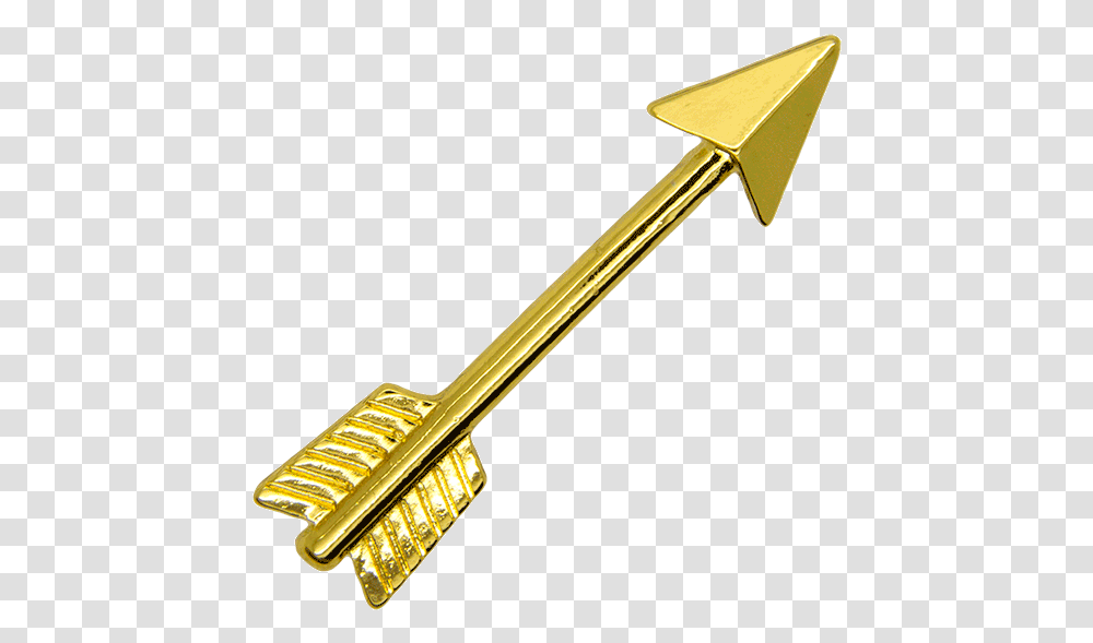 Pin 3d Gold Golden Arrow, Symbol, Hammer, Tool, Sword Transparent Png