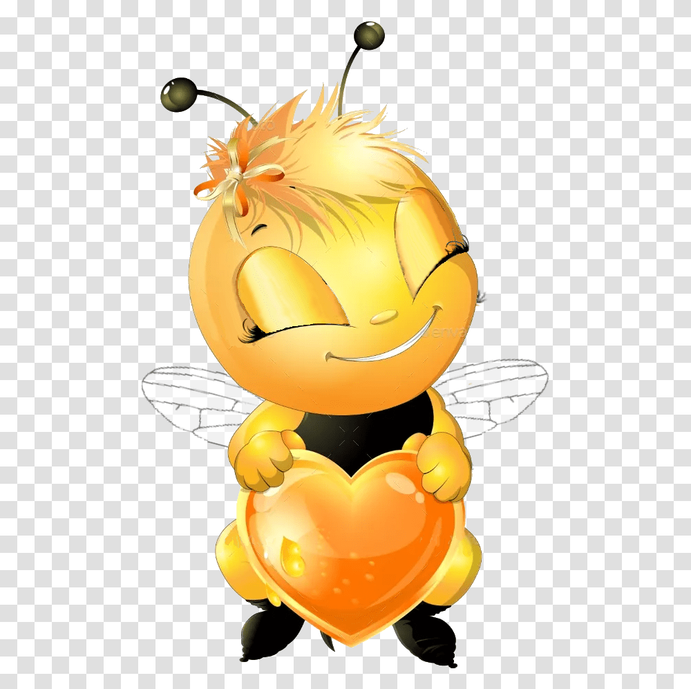 Pin Bee Cartoon Pic With Heart, Animal, Invertebrate, Insect, Apidae Transparent Png