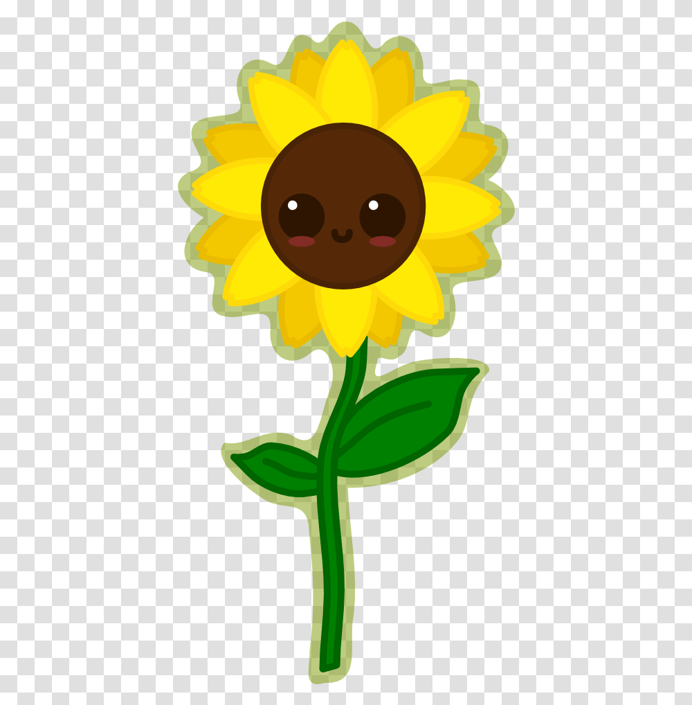 Pin By Kawaii Kawaii Como Dibujar Un Girasol, Plant, Flower, Blossom, Sunflower Transparent Png