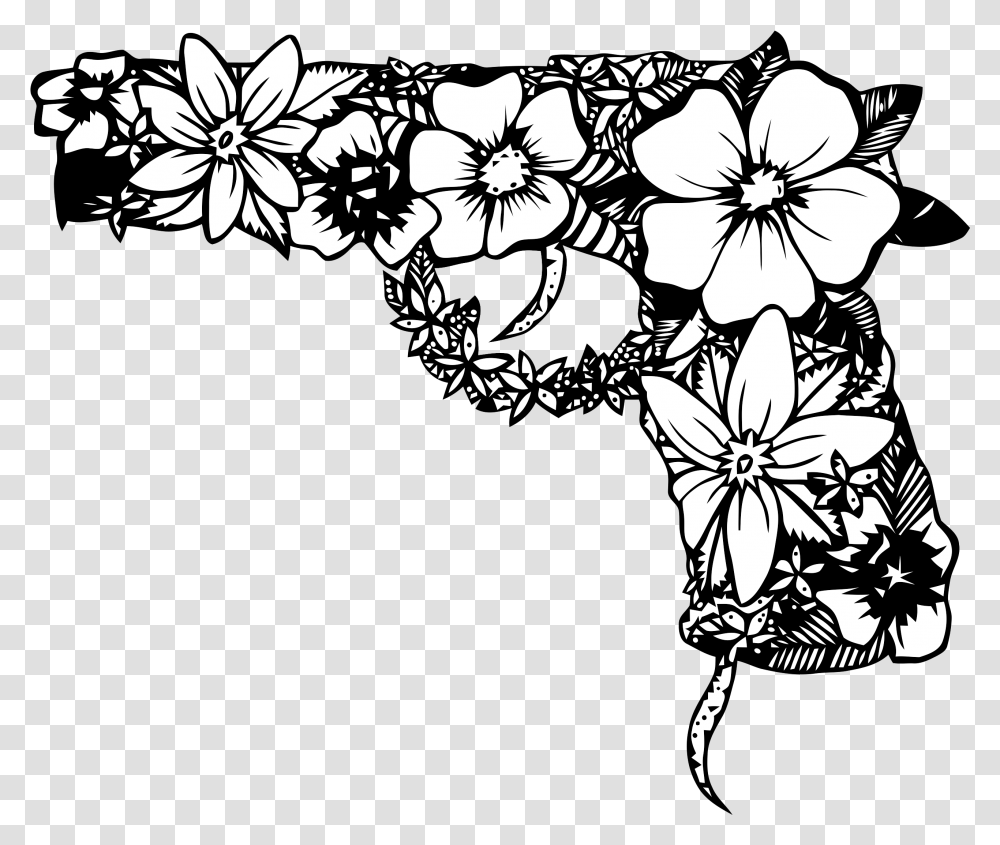 Pin By Leah Paul On Tattoos Gun Tattoo, Floral Design, Pattern Transparent Png