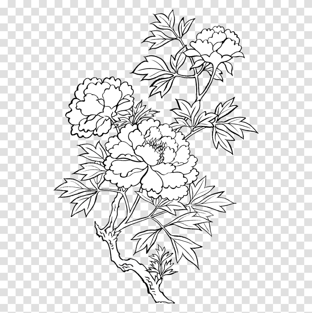 Pin By Libu E Japanese Flower Line Drawing, Plant, Floral Design Transparent Png