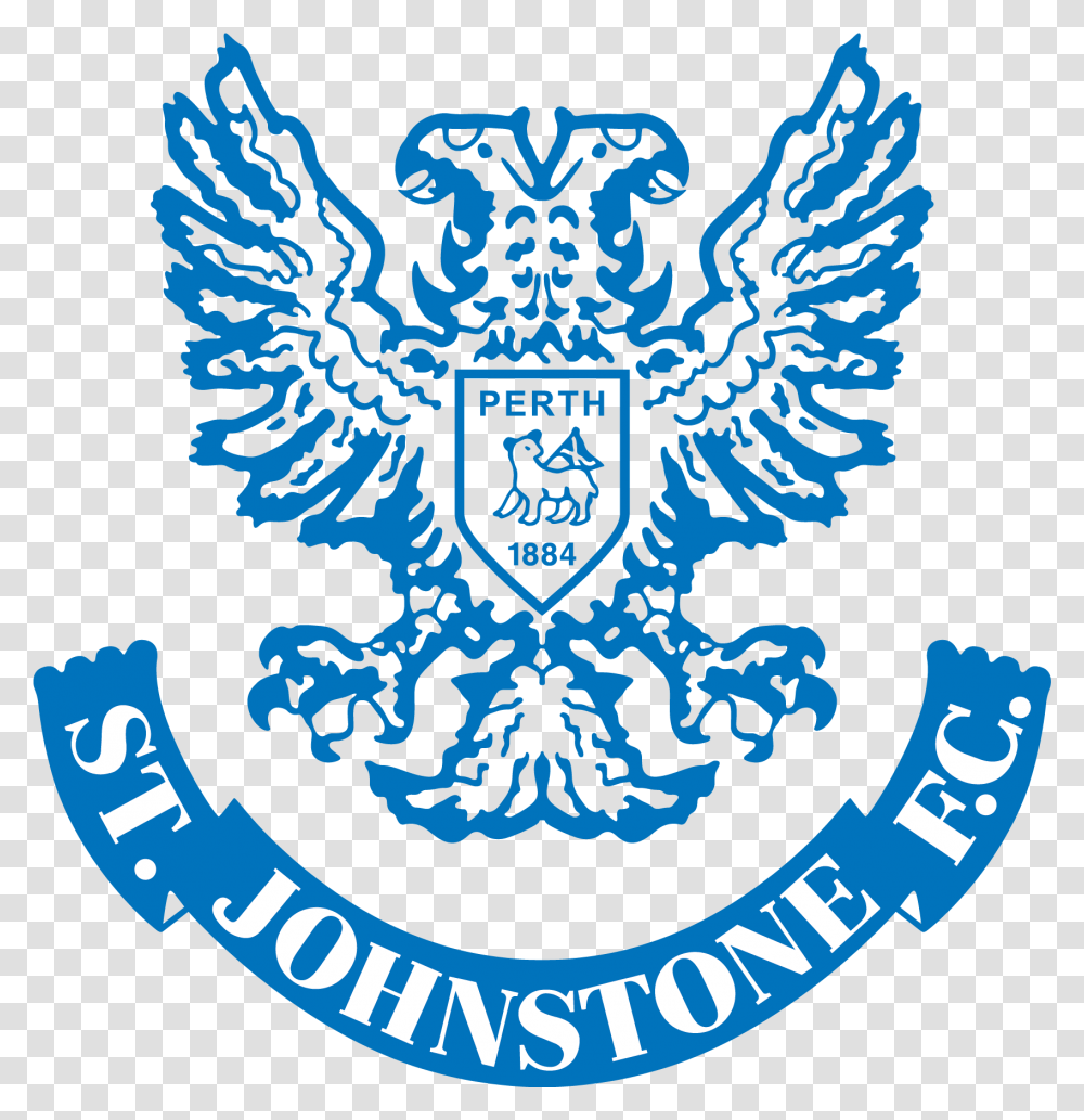 Pin Em Football Logos St Jonstone Fc Logo, Emblem, Symbol, Text, Trademark Transparent Png