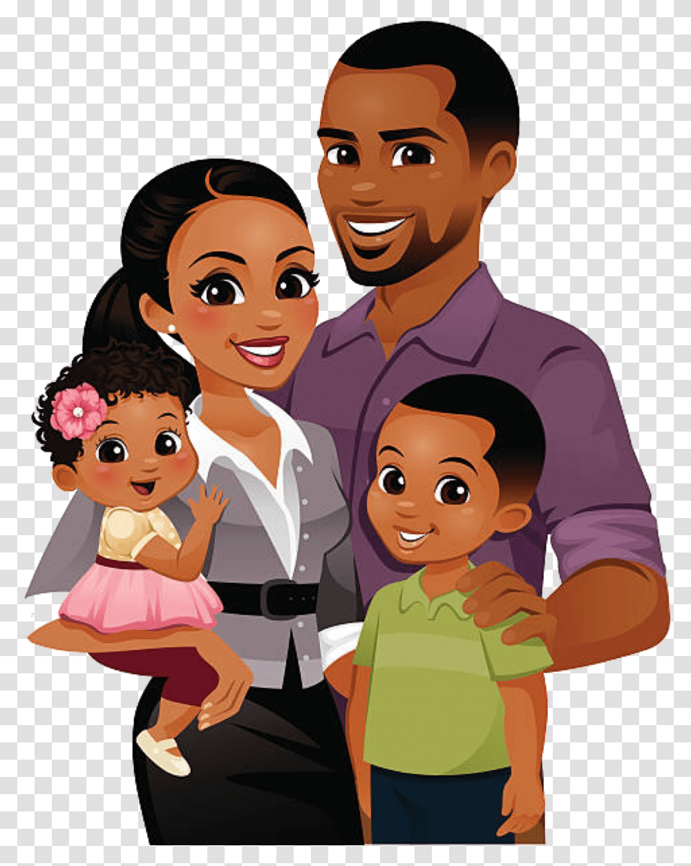 Pin Em Z Cartoon Black Family, Person, Human, People Transparent Png