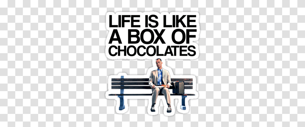 Pin Forrest Gump Life Is Like A Box, Furniture, Person, Human, Bench Transparent Png