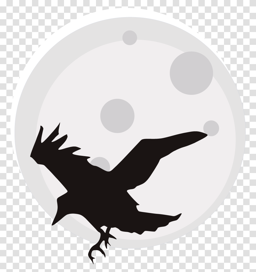Pin Full Moon Clipart Raven Silhouette, Person, Human, Stencil, Bird Transparent Png