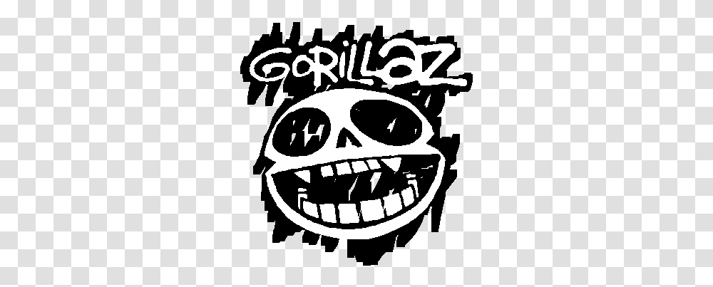 Pin Gorillaz Logo, Stencil, Text, Label, Sticker Transparent Png