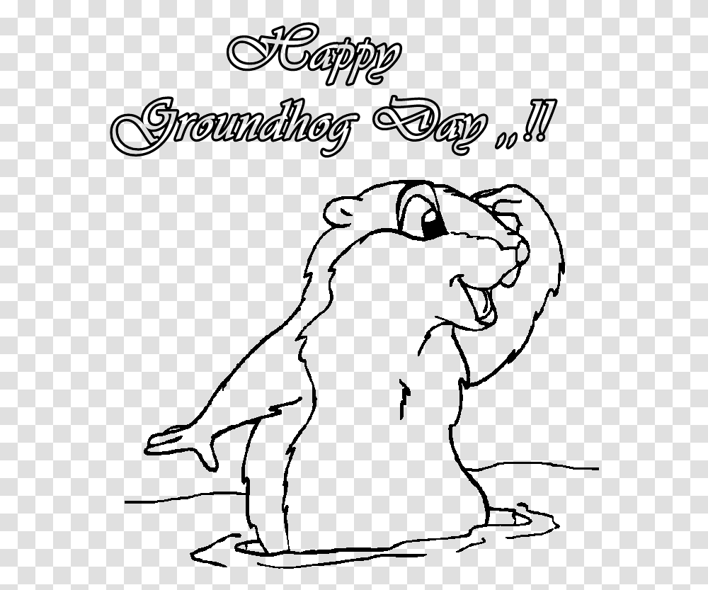 Pin Groundhog Day Clipart Black And White Groundhog Day Coloring Pages Free, Outdoors, Nature, Face Transparent Png