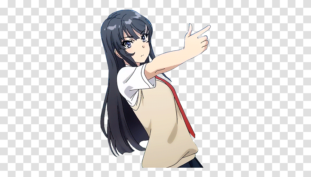 Pin Mai Seishun Buta Yarou Gif, Comics, Book, Manga, Person Transparent Png