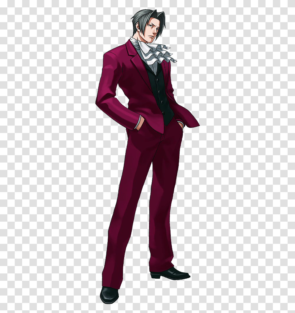 Pin Miles Edgeworth Ace Attorney, Clothing, Apparel, Sleeve, Long Sleeve Transparent Png