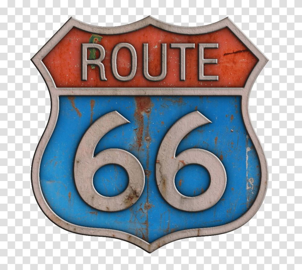 Pin Original Route 66 Logo, Symbol, Trademark, Text, Number Transparent Png