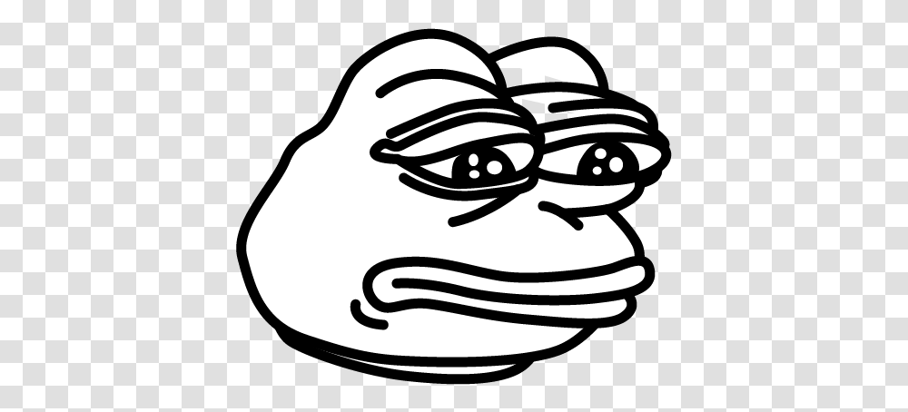 Pin Pepe The Frog Black And White, Label, Text, Stencil, Face Transparent Png