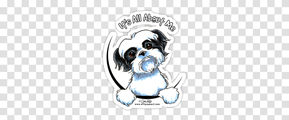 Pin Shih Tzu Cartoon Black And White, Animal, Pet, Mammal, Canine Transparent Png