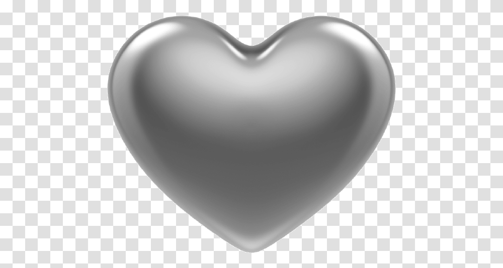 Pin Silver Heart White 3d, Pillow, Cushion, Balloon Transparent Png