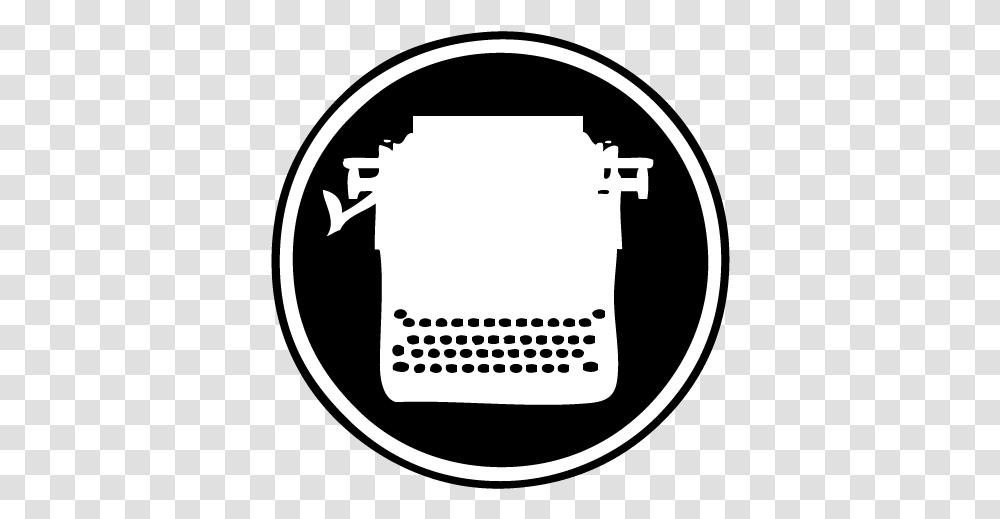 Pin Typewriter Logo On Black, Label, Text, Stencil, Symbol Transparent Png