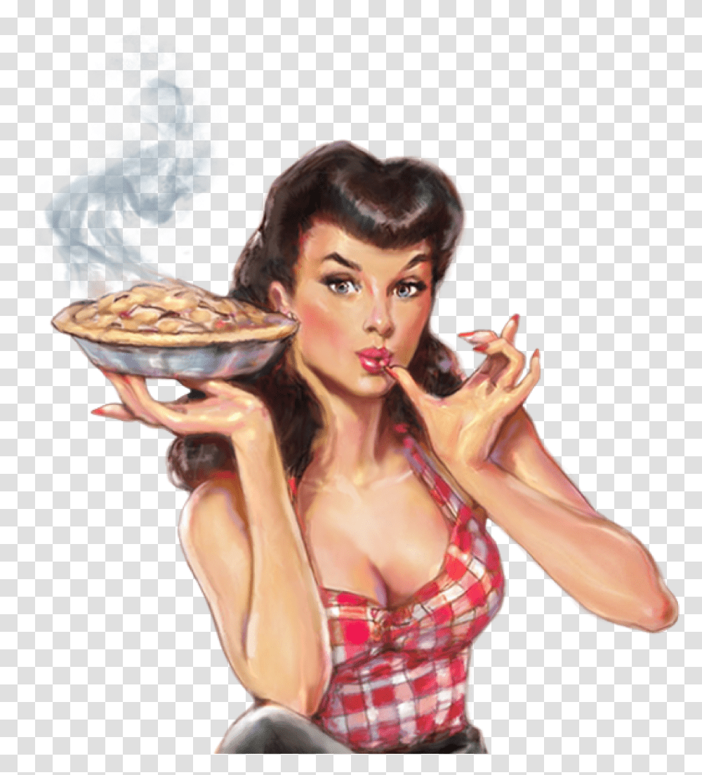 Pin Up Girl Baking Pin Up Girl Food, Person, Female, Leisure Activities, Finger Transparent Png