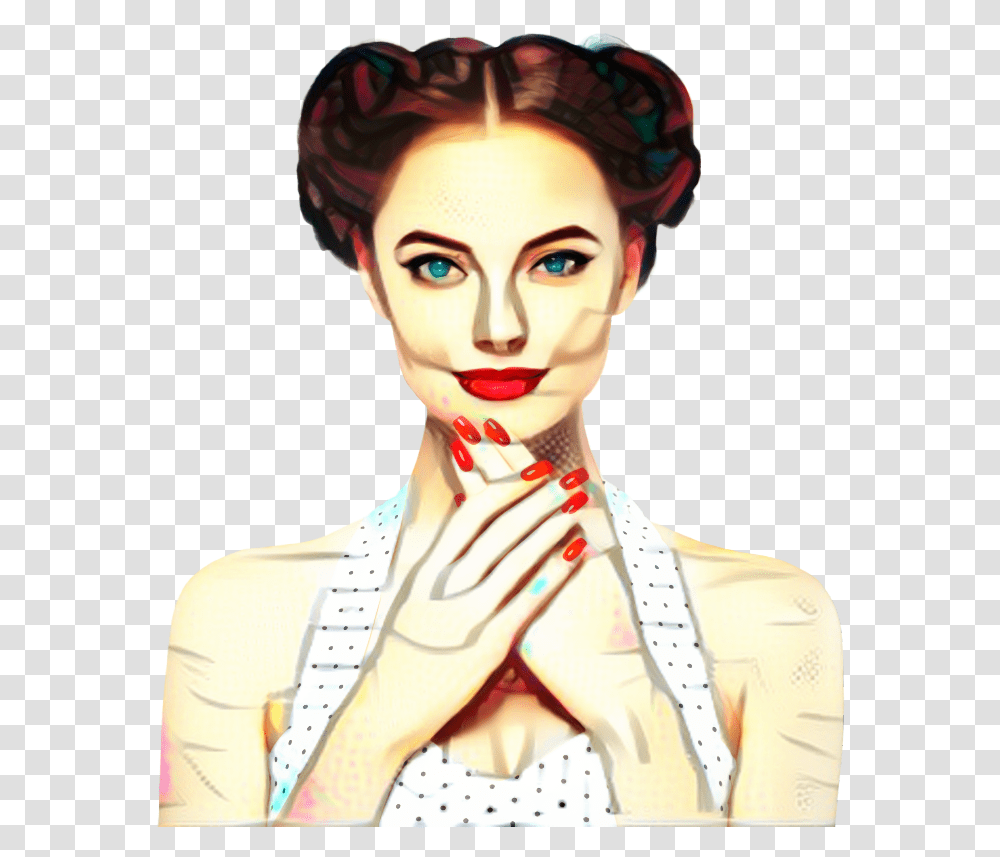 Pin Up Girl Woman Retro Style Manicure Vintage Illustration, Head, Person, Human, Doll Transparent Png