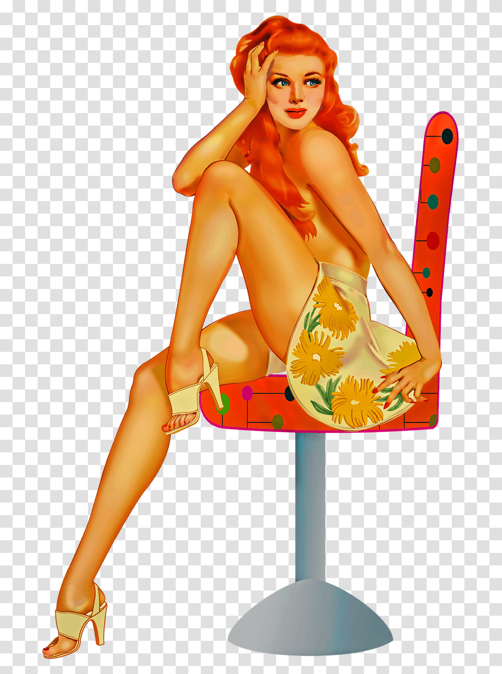 Pin Up Girl Woman Sexy Retro Fashion Female Blonde Dynamite Pin Up, Furniture, Chair, Person Transparent Png