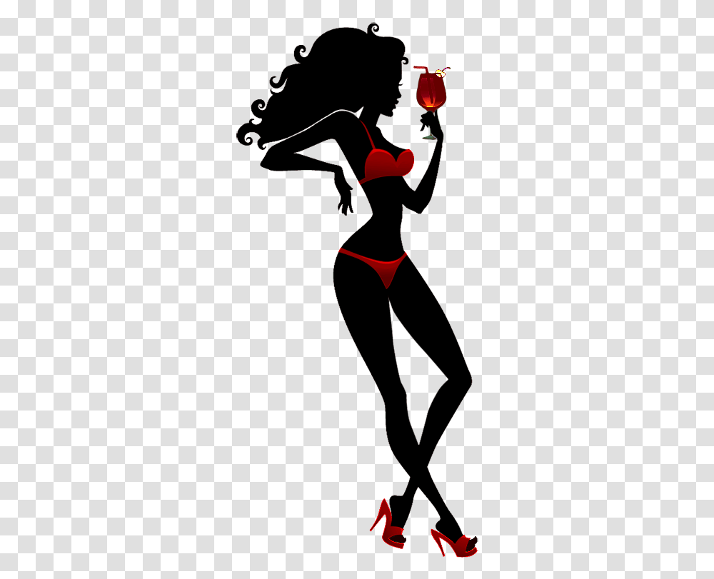 Pin Up Silhouette Fashion Lady Silhouette, Clothing, Person, Sleeve, Swimwear Transparent Png