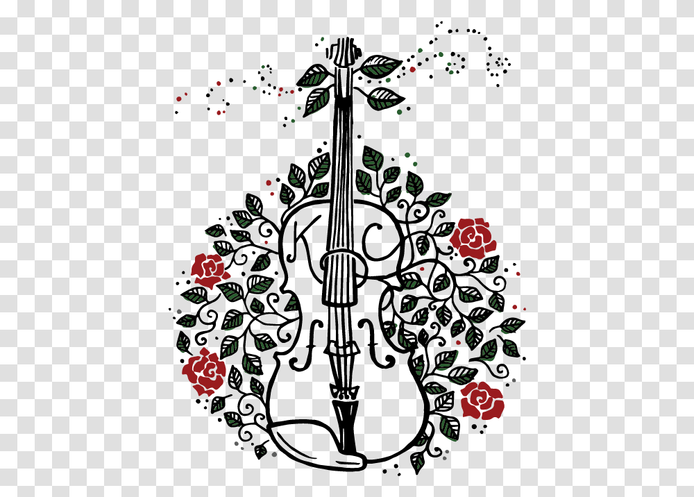 Pin Violin Clipart Violin And Roses, Floral Design, Pattern, Leisure Activities Transparent Png