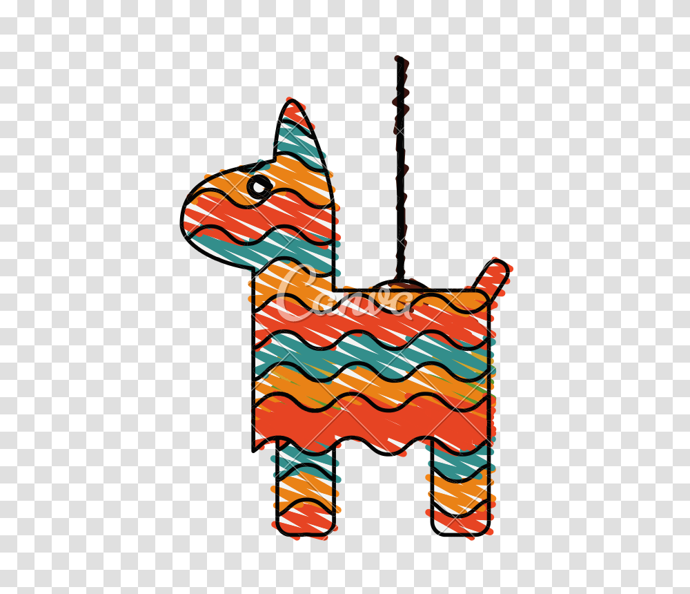 Pinata Hanging Doodle Vector Illustration Sketch Design, Paper, Triangle, Kite Transparent Png