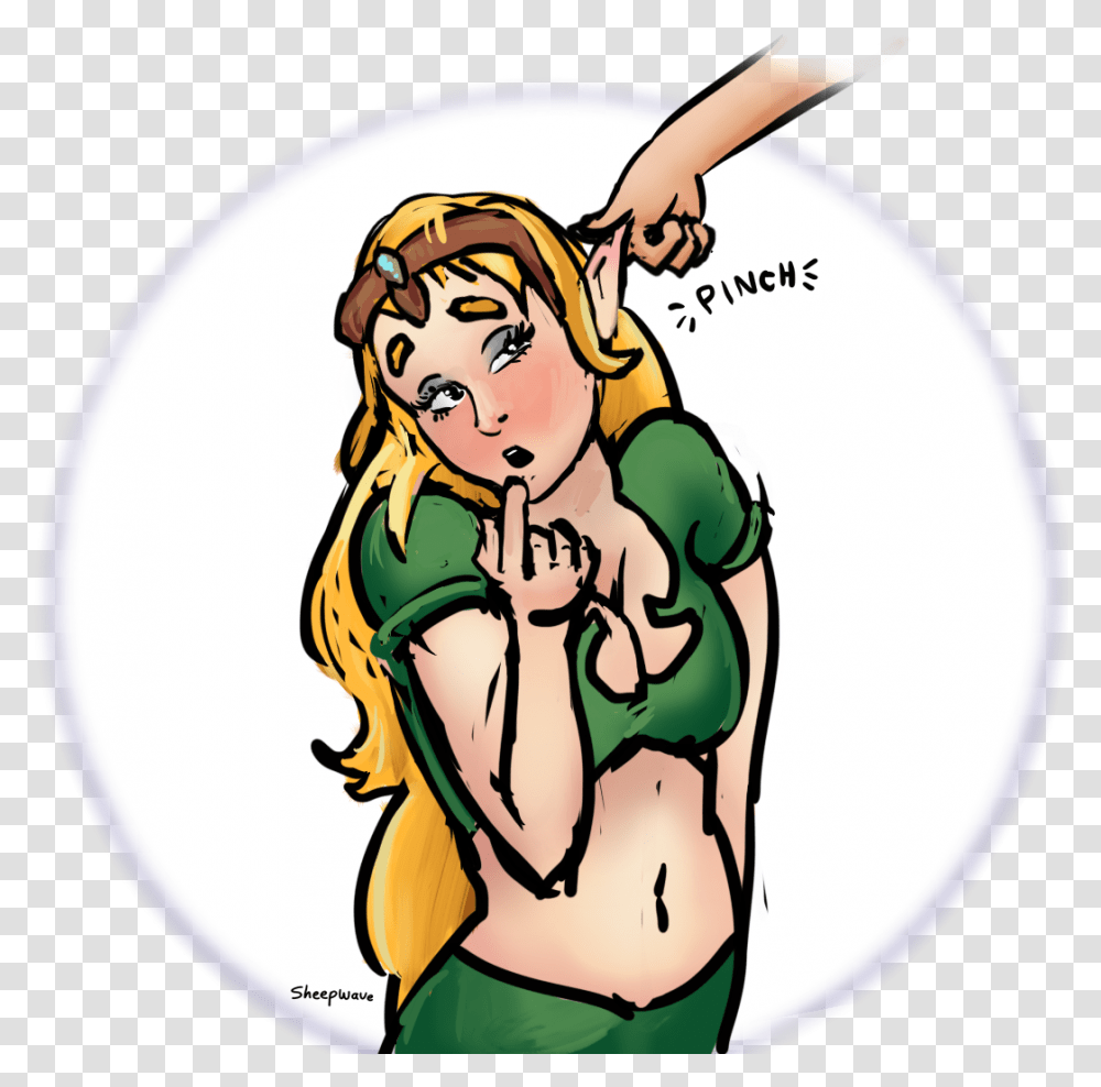 Pinch The Elf By Sheepwave For Women, Person, Face, Frisbee, Kneeling Transparent Png