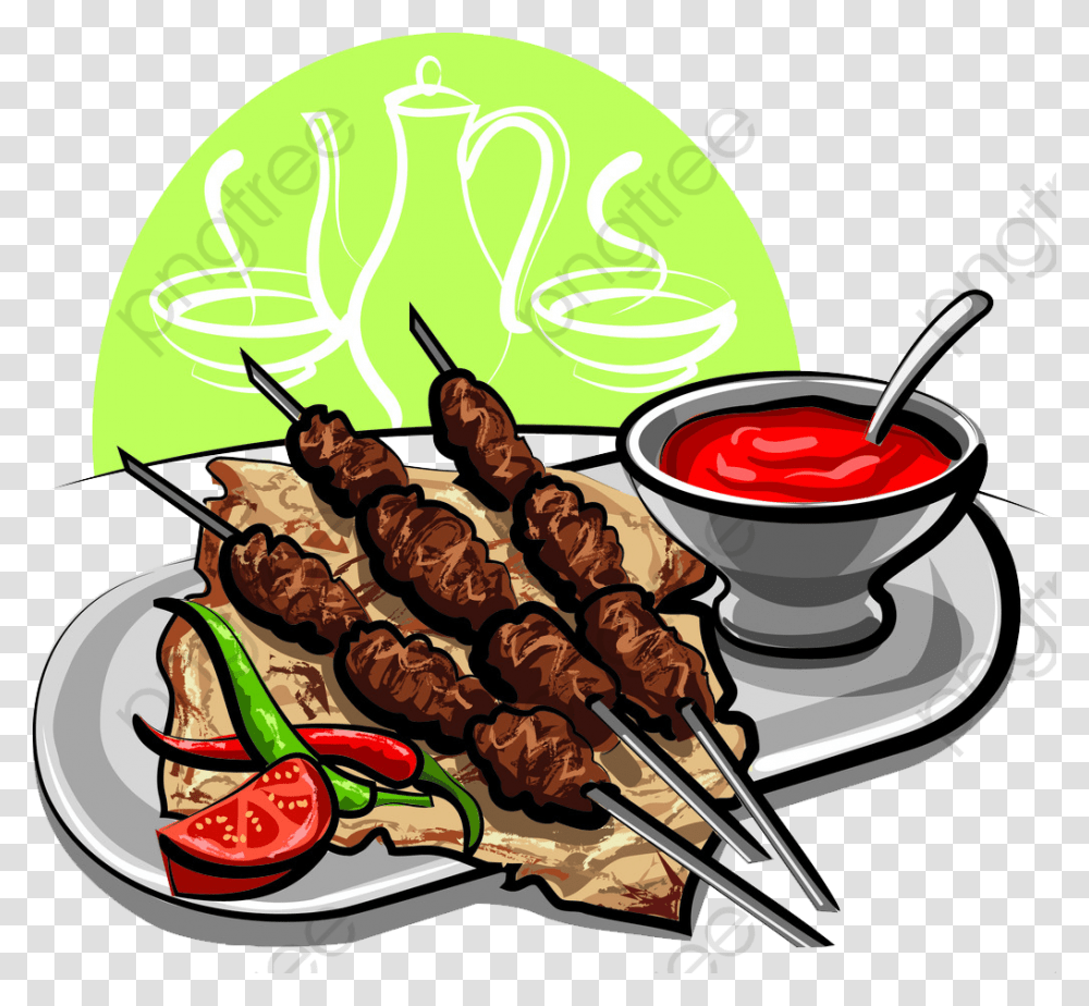 Pinchos De Pintado Grill Sticker Grilled Kebab, Lunch, Meal, Food, Dish Transparent Png