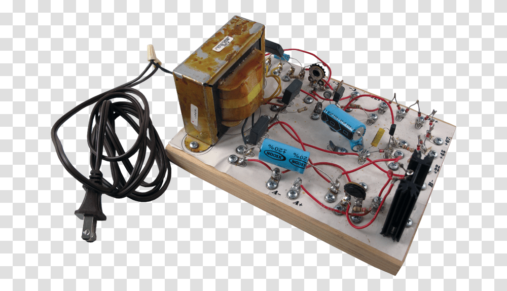 Pine Board Power Supply With 3 Outputs Image Restored Antique Tube Radio, Wiring, Electrical Device, Chair, Furniture Transparent Png