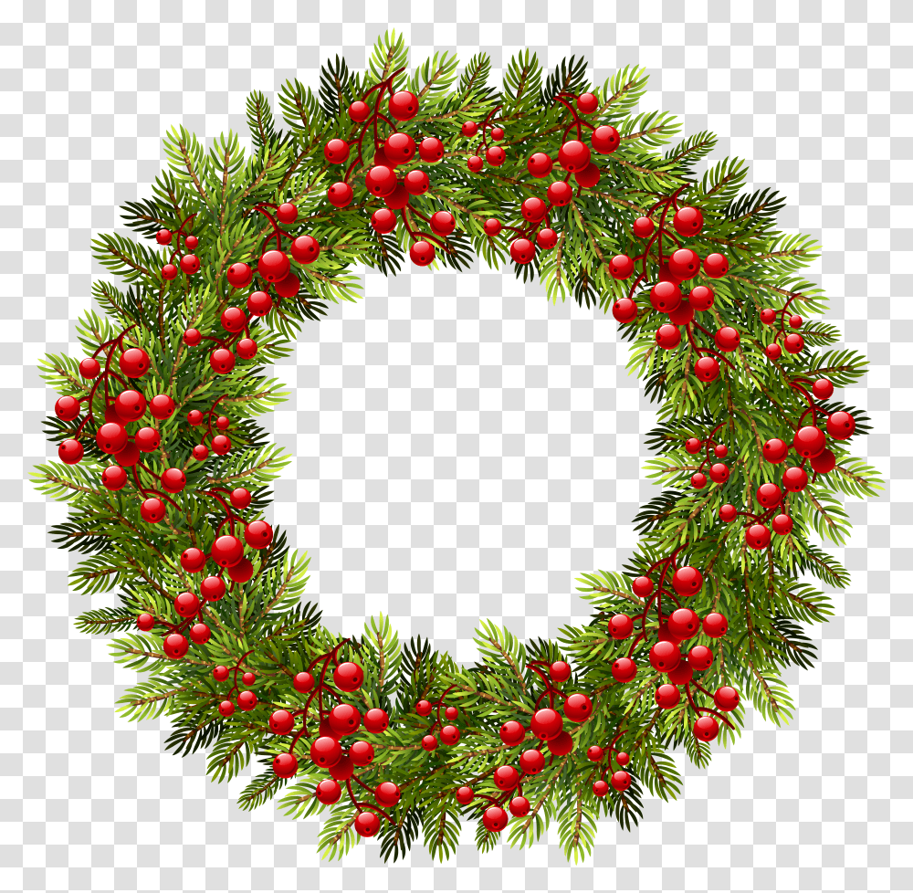 Pine Garland Cliparts Christmas Wreath Holly Transparent Png