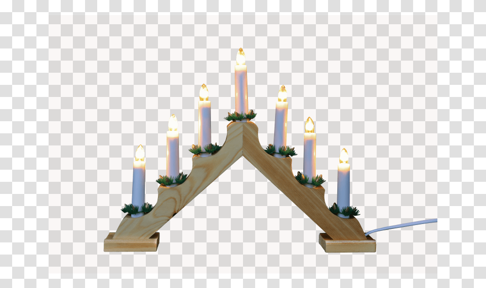 Pine Static 7 Bulb Candle Bridge Advent Candle, Fire, Birthday Cake, Dessert, Food Transparent Png