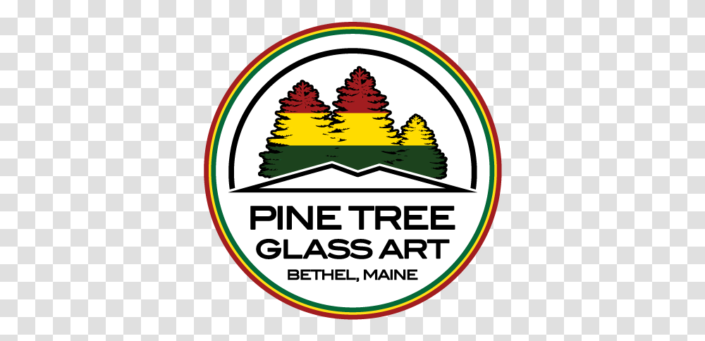 Pine Tree Glass Art Maine's Premiere Smoke And Vape Logo, Label, Text, Plant, Vegetation Transparent Png
