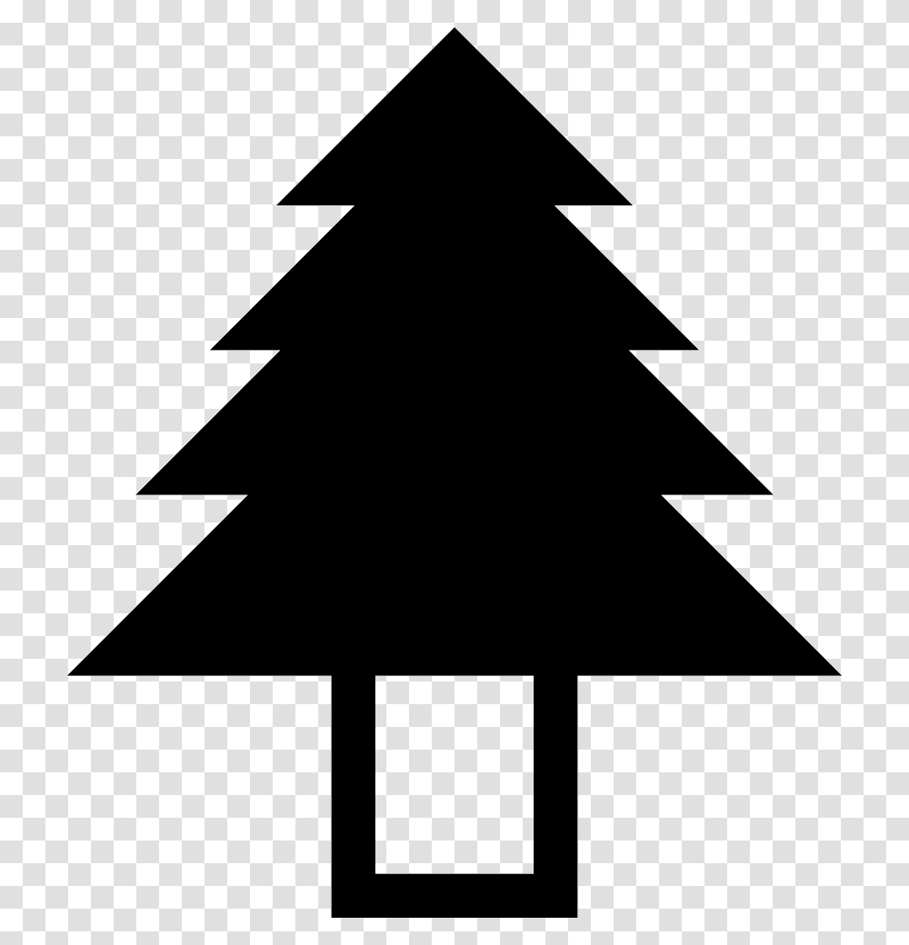 Pine Tree Icon Clipart Download Silhouette Christmas Tree Svg, Cross, Star Symbol, Stencil Transparent Png