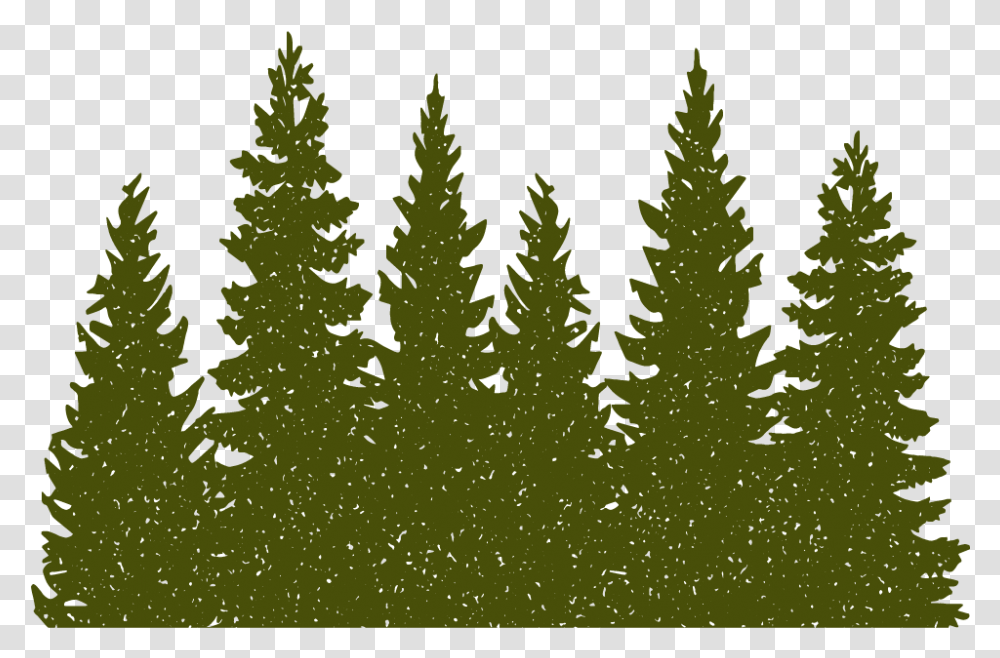 Pine Trees And Deer Download Minimal Forest, Plant, Green, Conifer, Silhouette Transparent Png