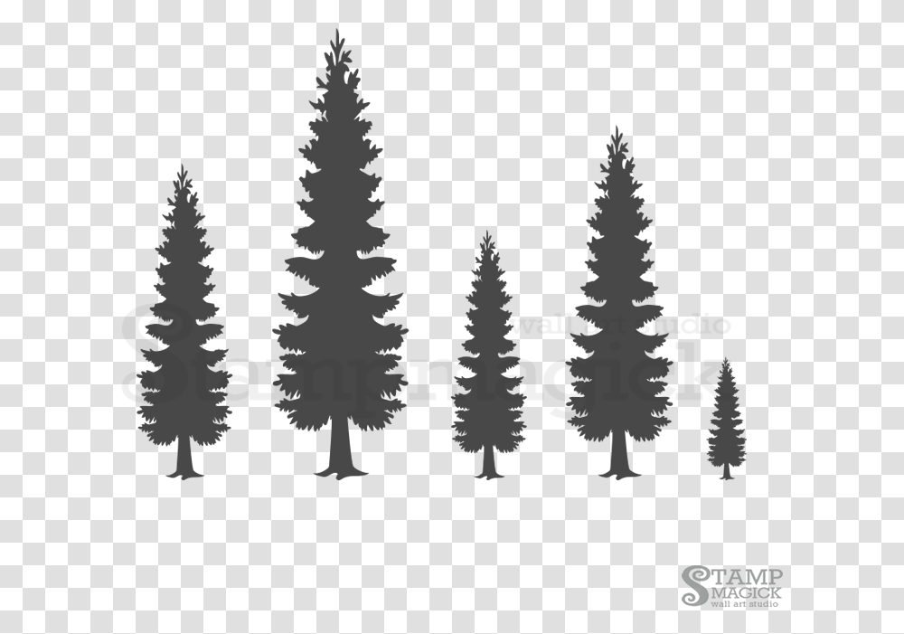 Pine Trees Forest Wall Decal K Stampmagick Wall Art Christmas Trees, Plant, Fir, Abies, Silhouette Transparent Png