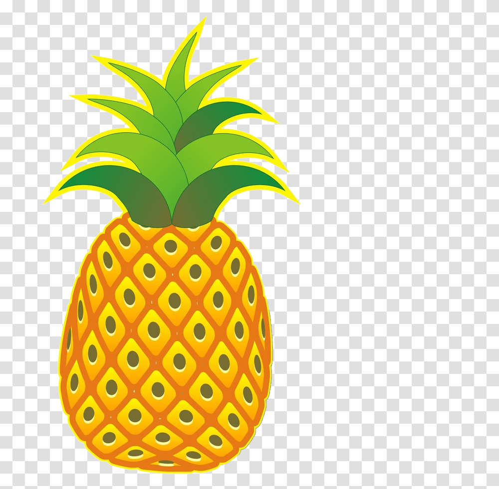 Pineapple Cartoon No Background Clipart Cartoon Pineapple Background, Plant, Fruit Transparent Png