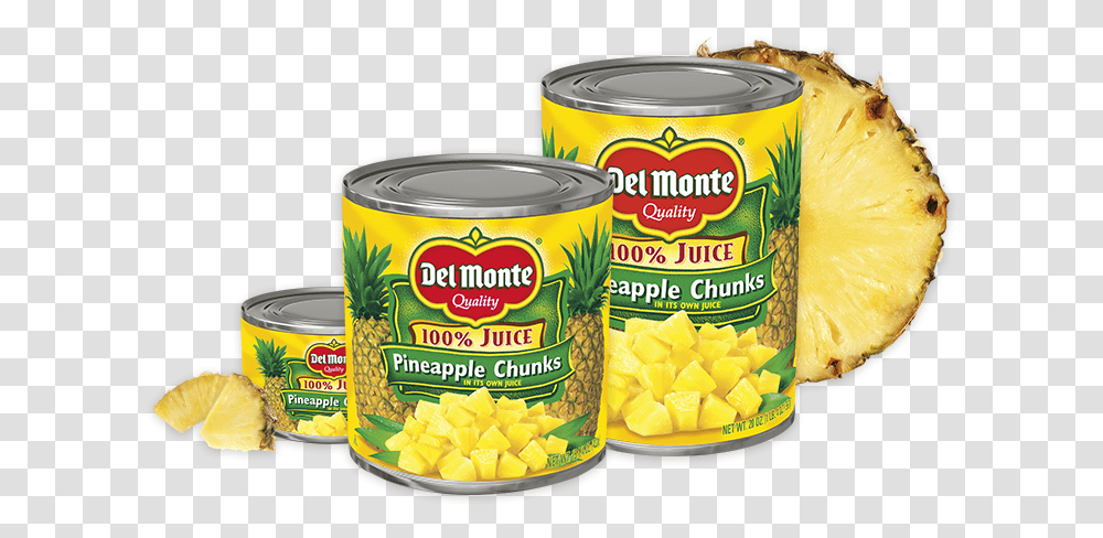 Pineapple Chunks In Juice Del Monte Foods Inc, Plant, Tin, Can, Aluminium Transparent Png