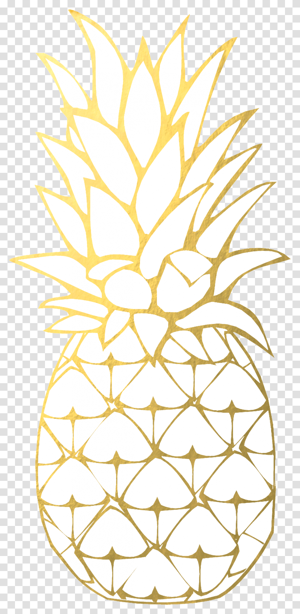 Pineapple Clipart Gold Pineapple Background Gold Pineapple, Fruit, Plant, Food Transparent Png