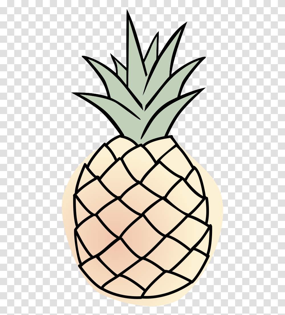 Pineapple Clipart No Background Pineapple Cartoon Black And White, Plant, Fruit, Food Transparent Png