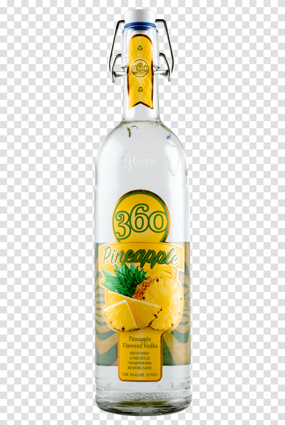 Pineapple Flavored Vodka, Bottle, Beverage, Drink, Cosmetics Transparent Png