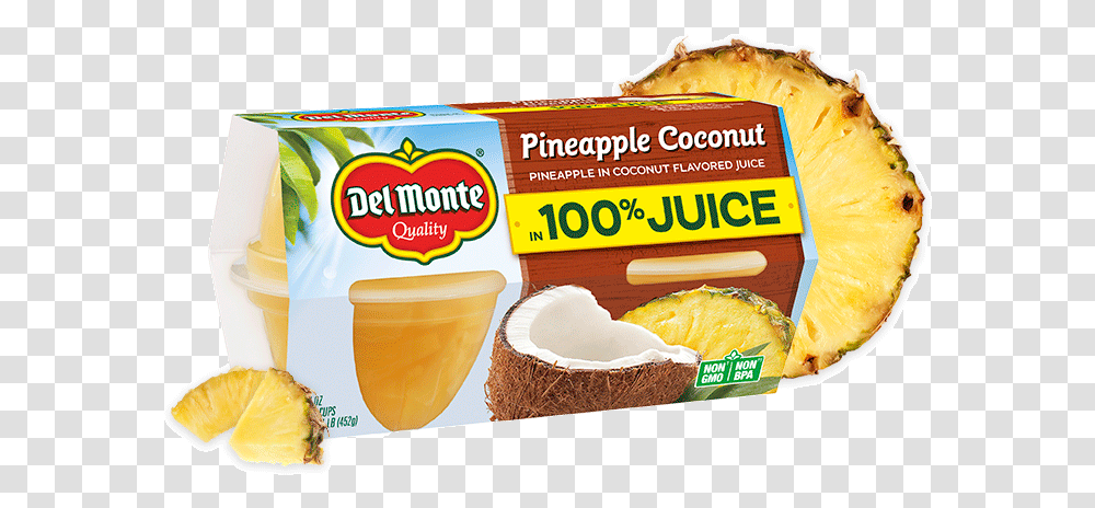 Pineapple In 100 Coconut Flavored Juice Fruit Cup Mango And Pineapple Fruit Cup, Plant, Food, Vegetable Transparent Png