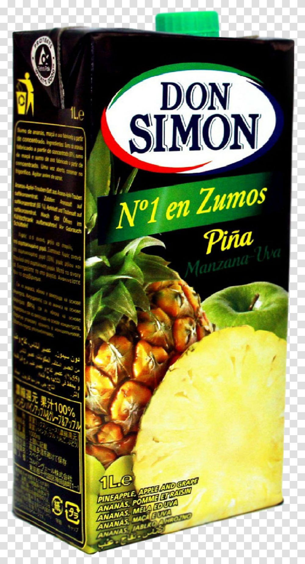 Pineapple Juice 1l Download Don Simon, Plant, Fruit, Food, Menu Transparent Png