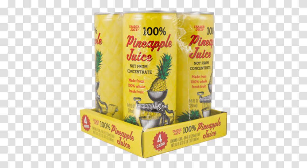 Pineapple Juice Nfc 4 Pack Di Trader Joe's Canned Pineapple Juice, Tin, Fruit, Plant, Food Transparent Png