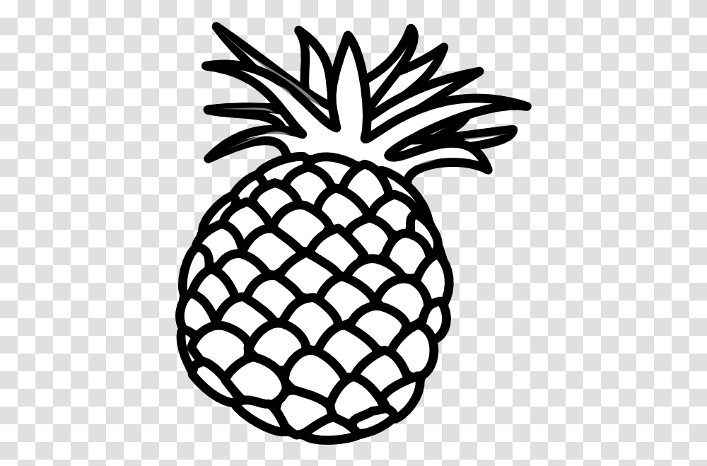 Pineapple Outline Drawing Pineapple Clipart Black And White, Plant, Fruit, Food Transparent Png