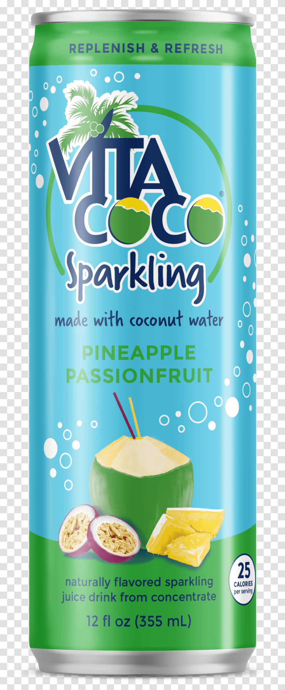Pineapple Passionfruit Vita Coco, Bottle, Tin, Beverage, Drink Transparent Png