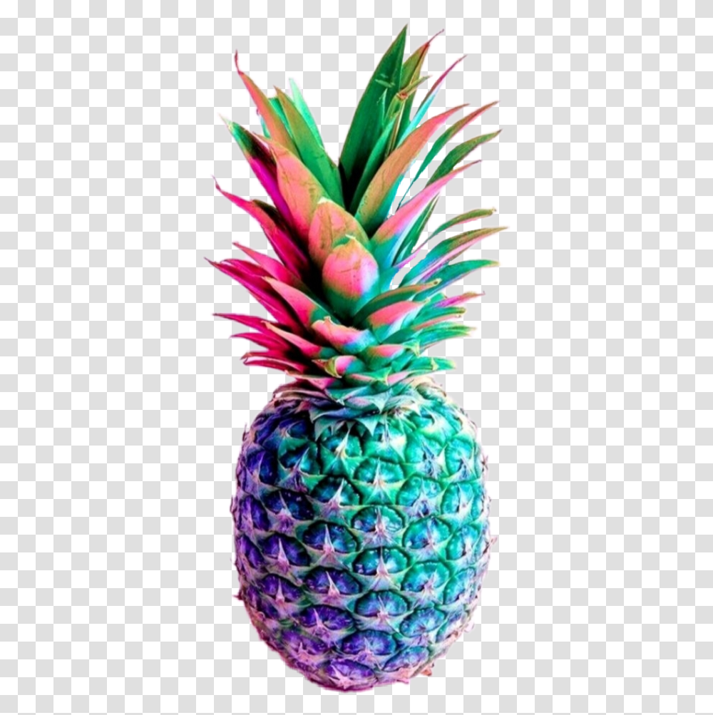 Pineapple Pink Blue Rainbow Diy Aesthetic Pineapple, Plant, Fruit Transparent Png