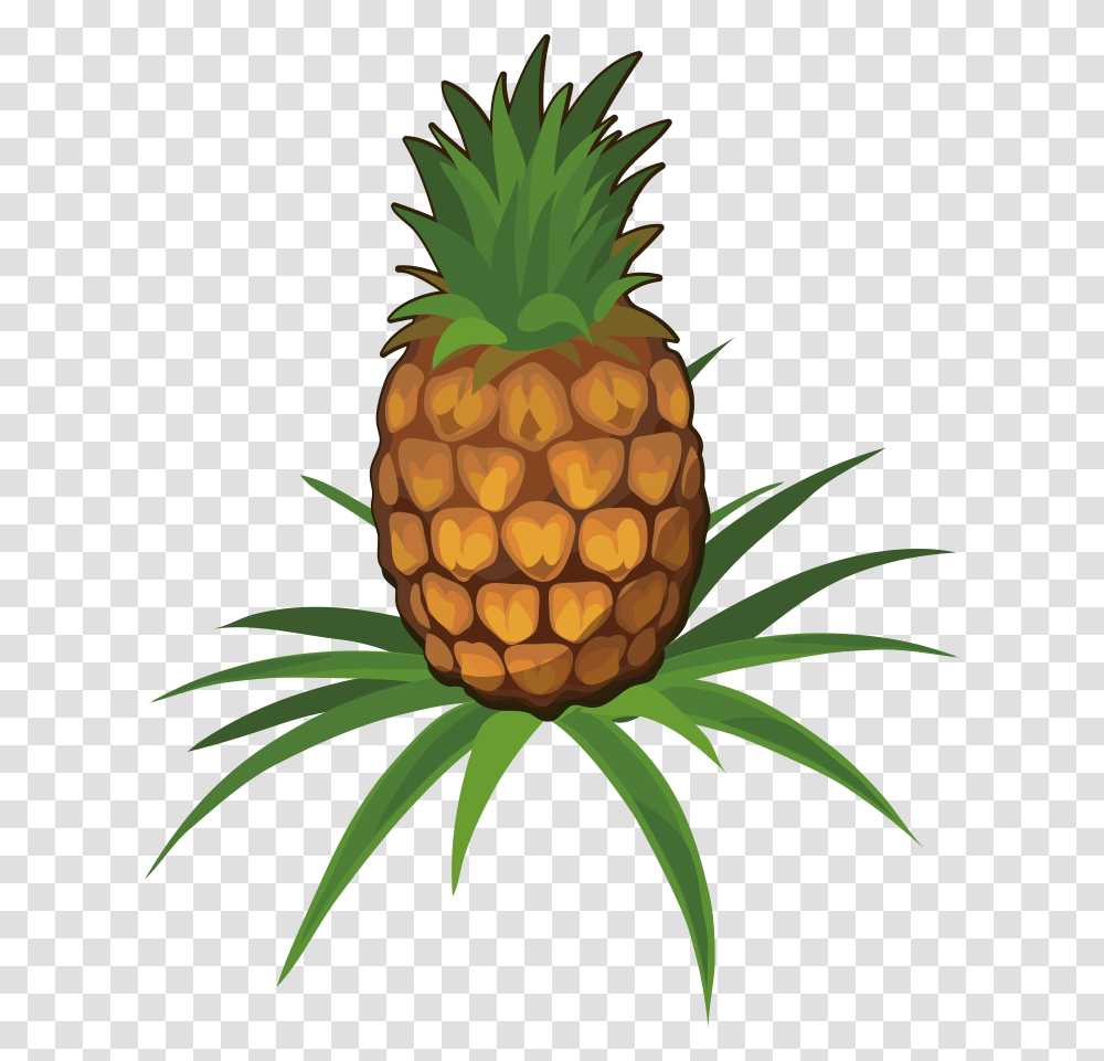 Pineapple Plant Cartoon Animada Dibujo De, Fruit, Food Transparent Png